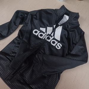 Addidas Girls Black Zip Up Jacket Sz 7